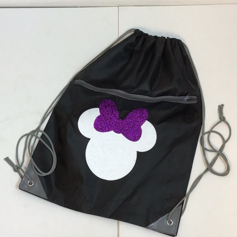 Minnie Mouse Drawstring Black Bag